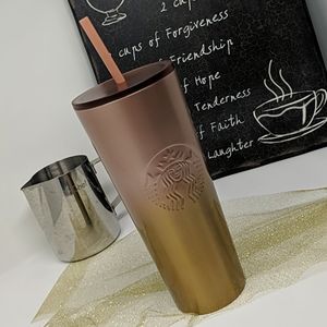 Starbucks ombre rose gold and metallic tumbler